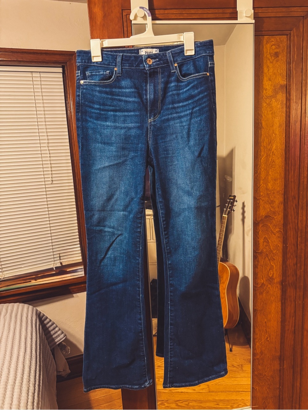 PAIGE High Rise Laurel Canyon Bootcut Jeans Dark Wash size 30